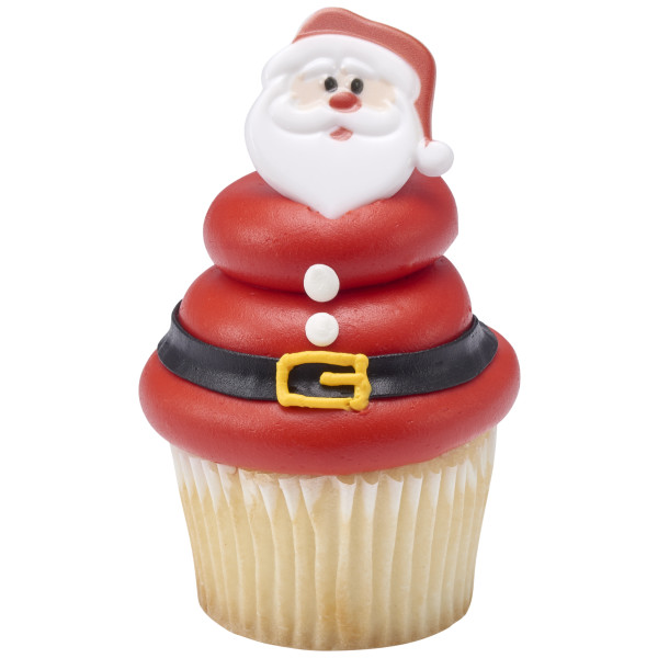 Santa Face Cupcake Rings