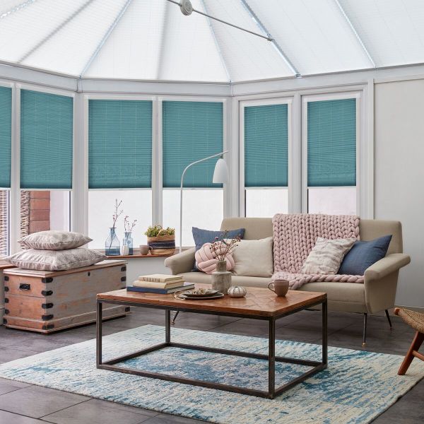 Storm Teal Pleated blind