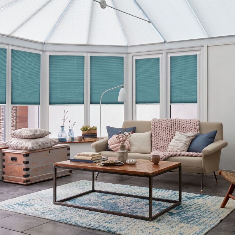 Storm Teal Pleated blind