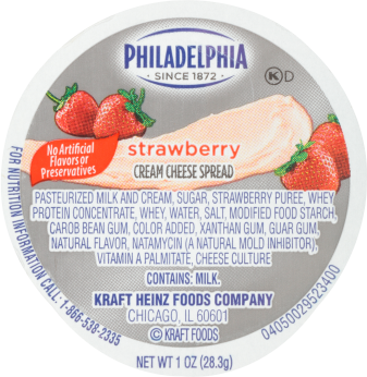 PHILADELPHIA Strawberry Cream Cheese Spread, 1 oz. Cup (Pack of 100), 6.25 Oz