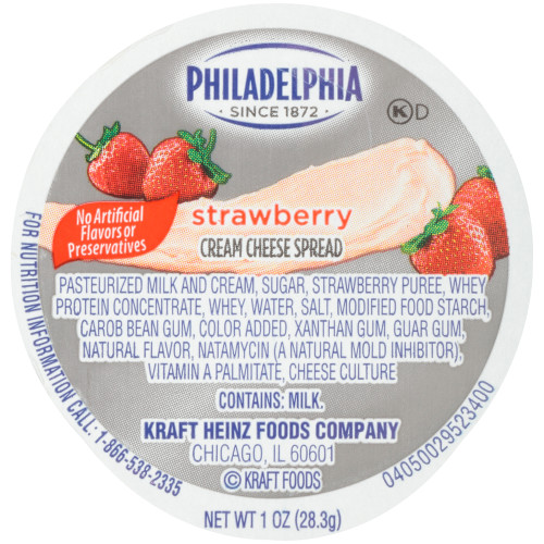 PHILADELPHIA Strawberry Cream Cheese Spread, 1 oz. Cup (Pack of 100)