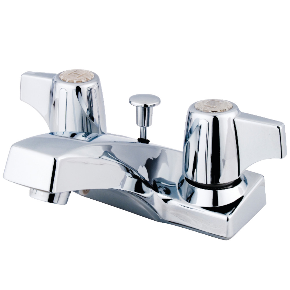 3-Hole Deck Mount 4-Inch Centerset Bathroom Faucet with ABS Pop-Up Drain, Polished Chrome