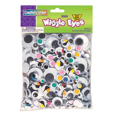 Creativity Street  Wiggle Eyes Classroom Pack, Assorted Colors & Shapes,  Assorted Sizes, 1000 Pieces
