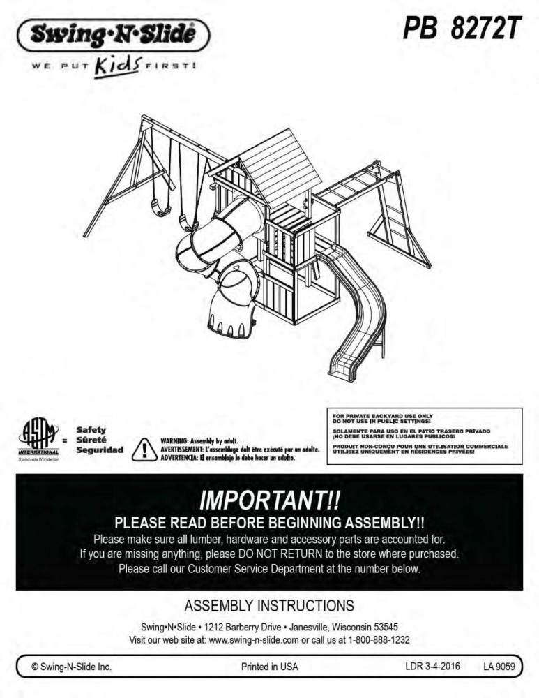 SwingNSlide Grandview Twist Deluxe Complete Swing Set