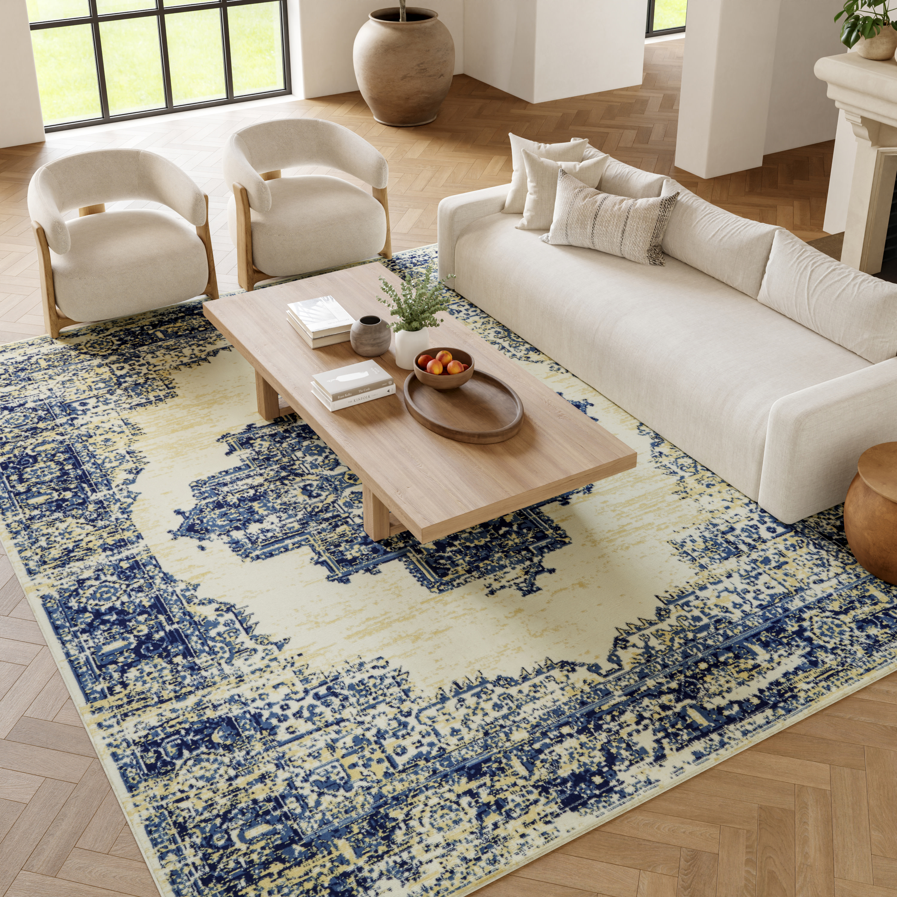 Nourison Grafix 7'10" x 9'10" White Vintage Indoor Rug