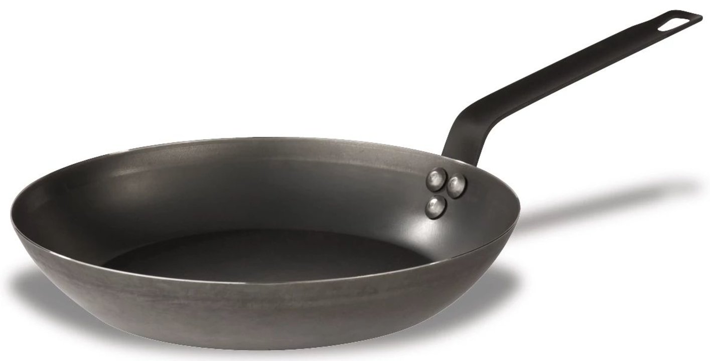 Steel Expert lyonnaise frying pan 32 cm wide 6 cm deep carbon steel induction-ready