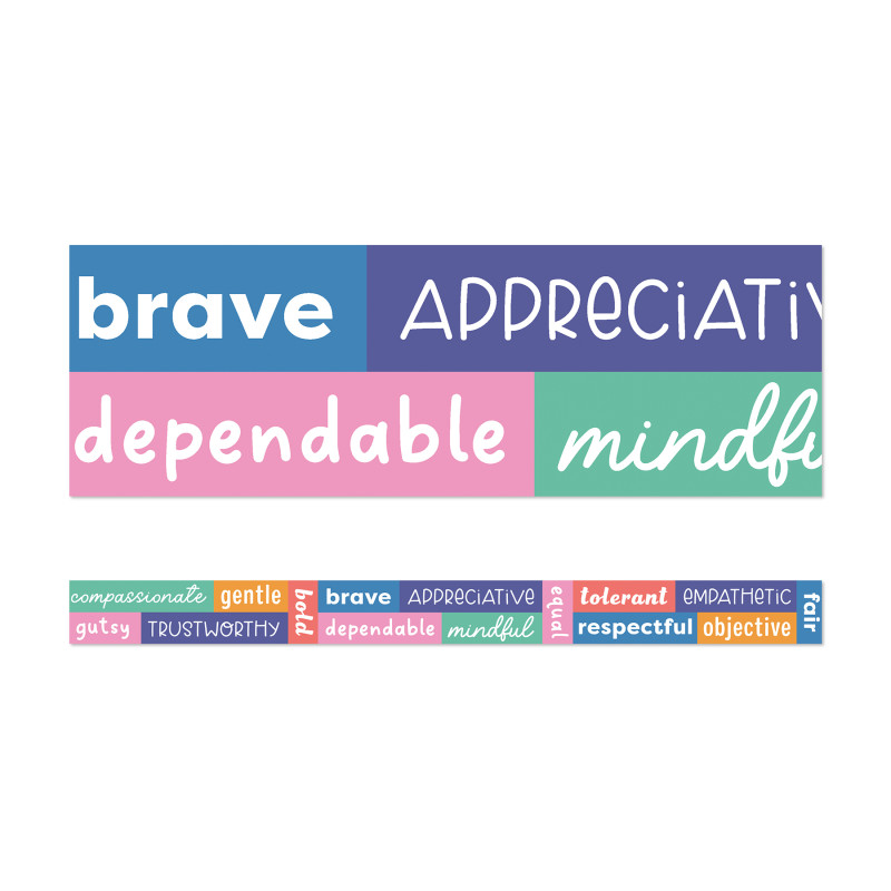 We Stick Together Positive Words Straight Bulletin Board Borders, 36 Feet