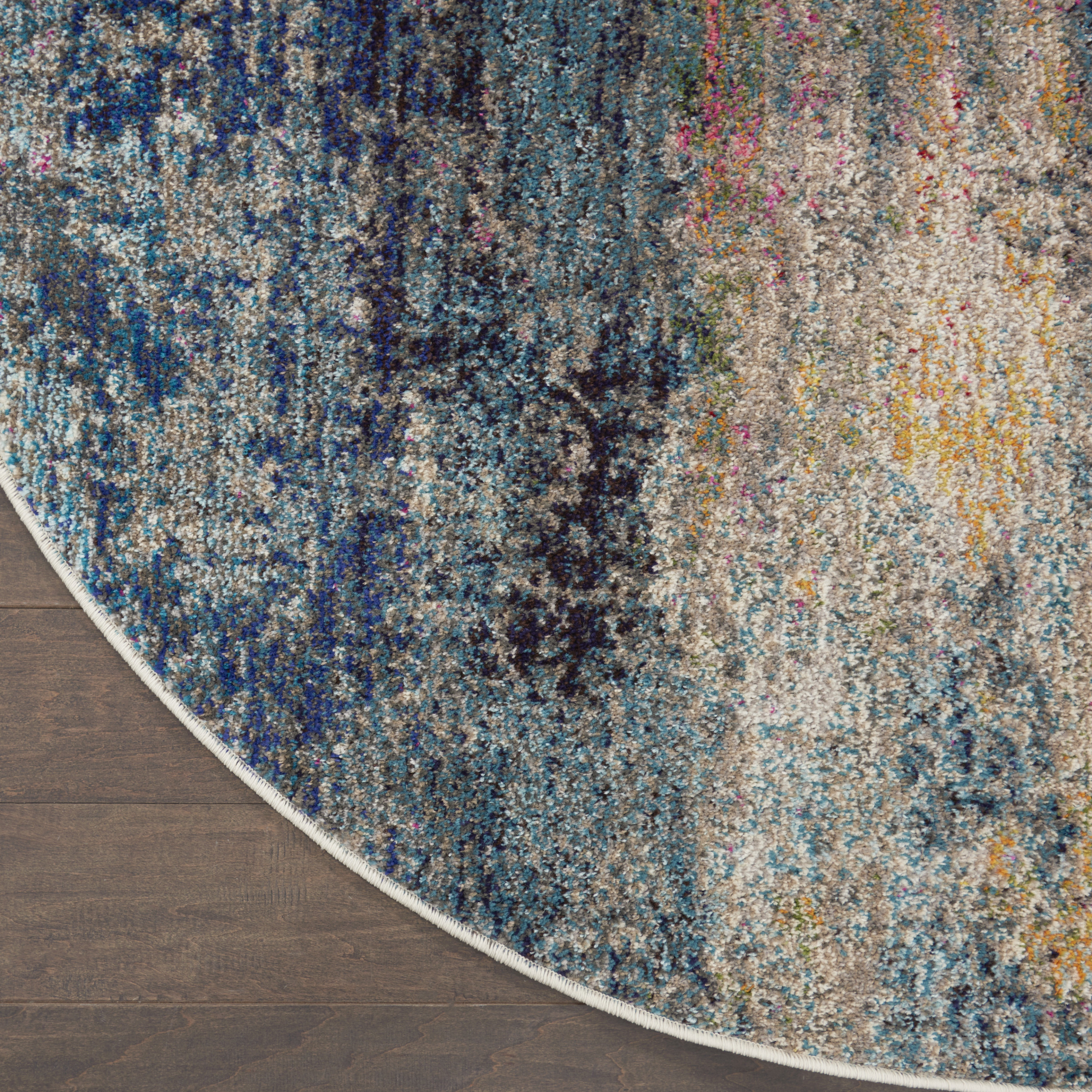 Nourison Celestial 5'3" x Round Multicolor Modern Indoor Rug