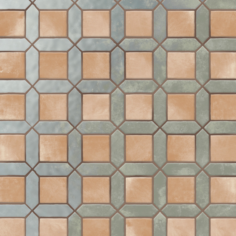 Picket Arendel Green with Terra Square 14-5/8 in. x 22-1/2 in. Porcelain Floor and Wall Tile