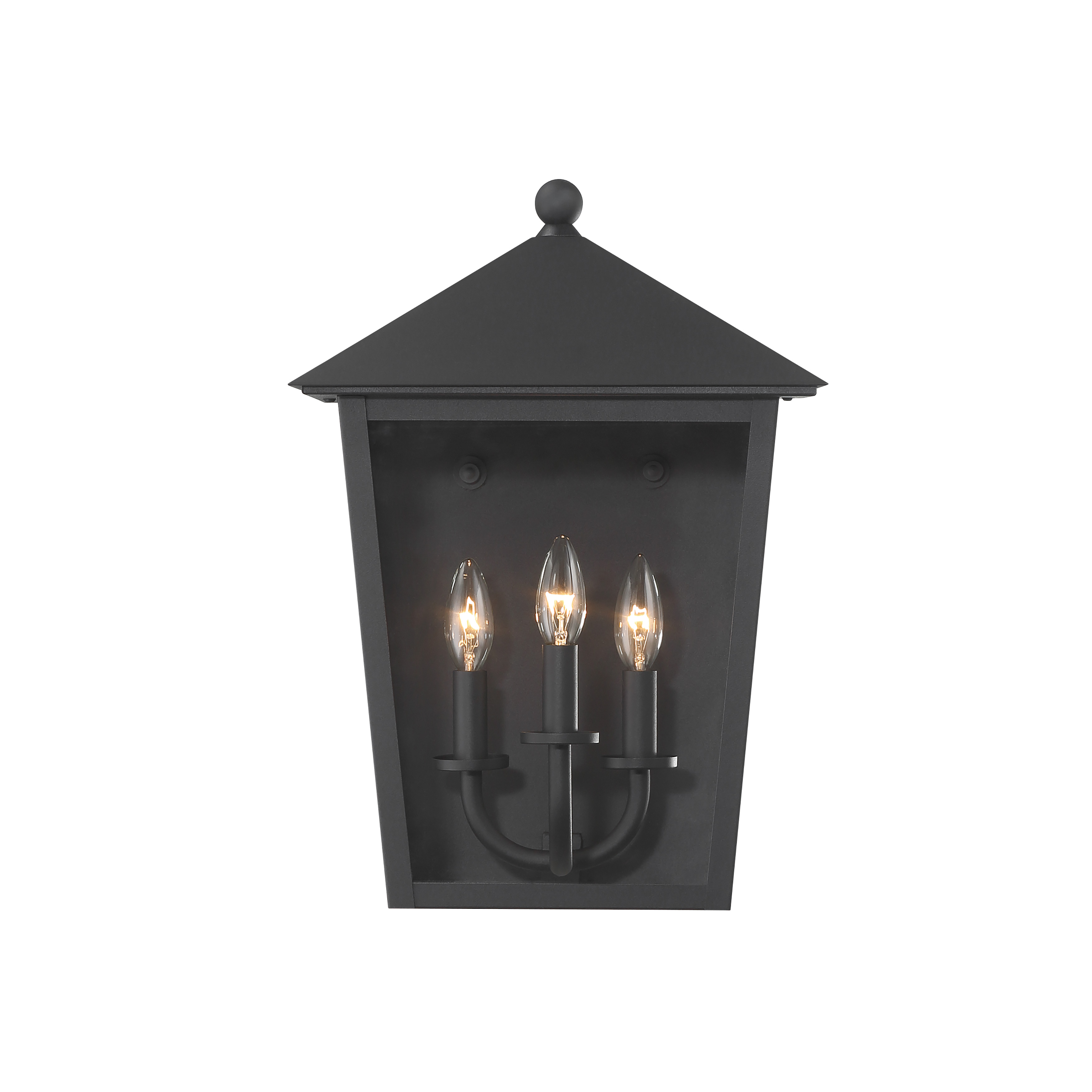 3 Light Outdoor Wall Mount in Sand Coal Finish with Clear Glass - alternate view