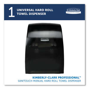 KIM09990, Kimberly Clark, Professional Sanitouch, Manual Roll Towel Dispenser, Black Translucent