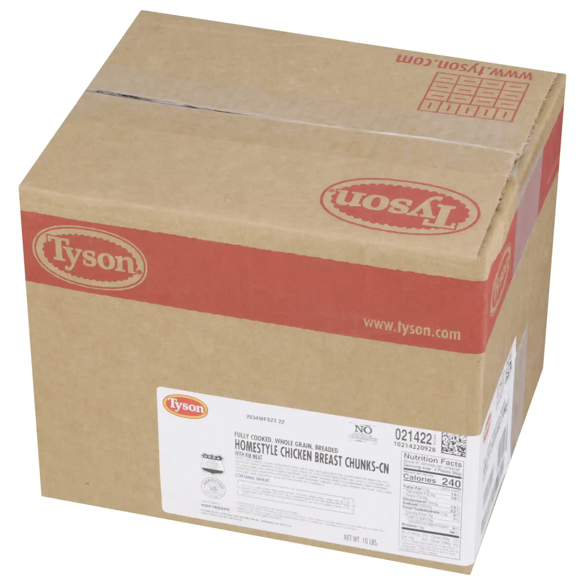 Tyson® Fully Cooked Whole Grain Breaded Homestyle Chicken Breast Chunks CN, 0.78 oz._image_5