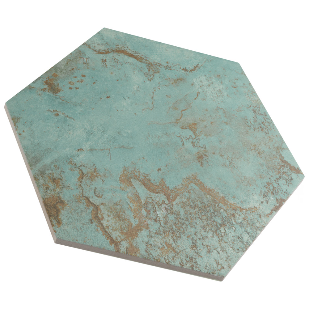 Zinc Hex Green 9-7/8 in. x 11-1/4 in. Porcelain Floor and Wall Tile