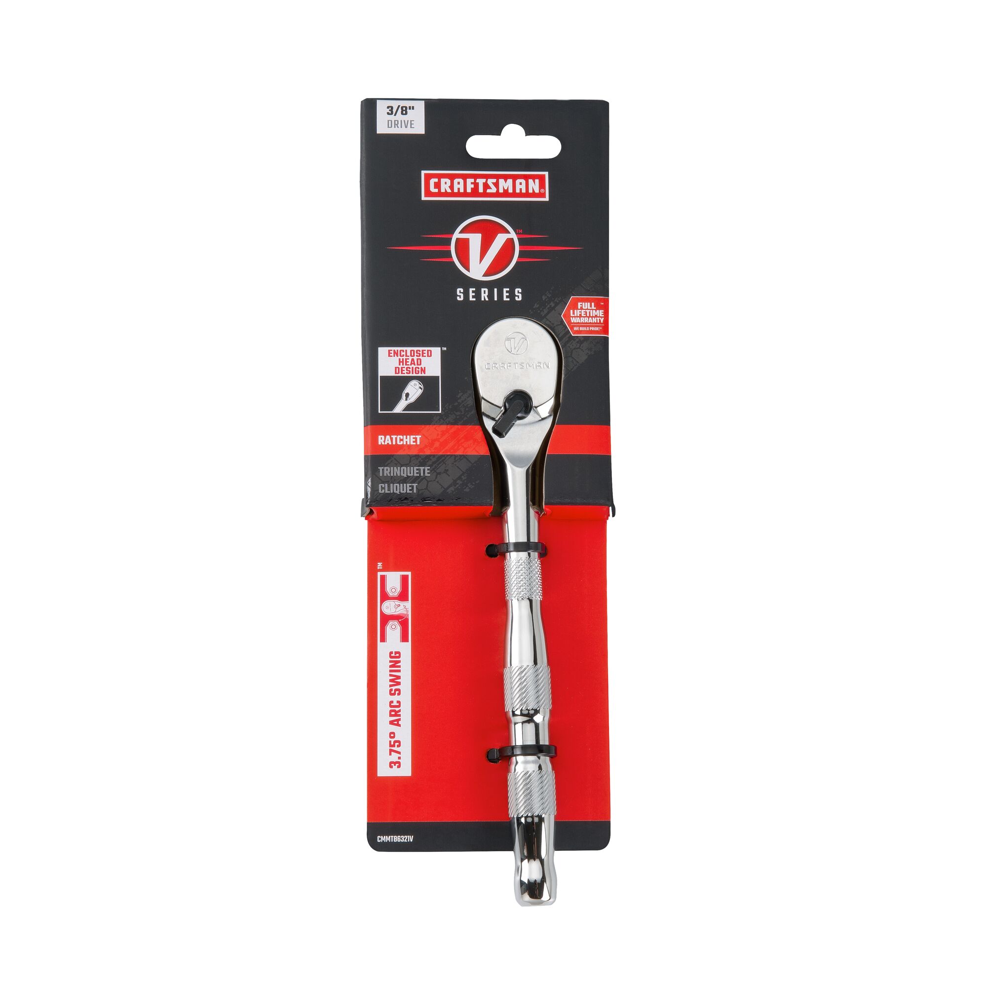V series three eighth inch drive ratchet in packaging.