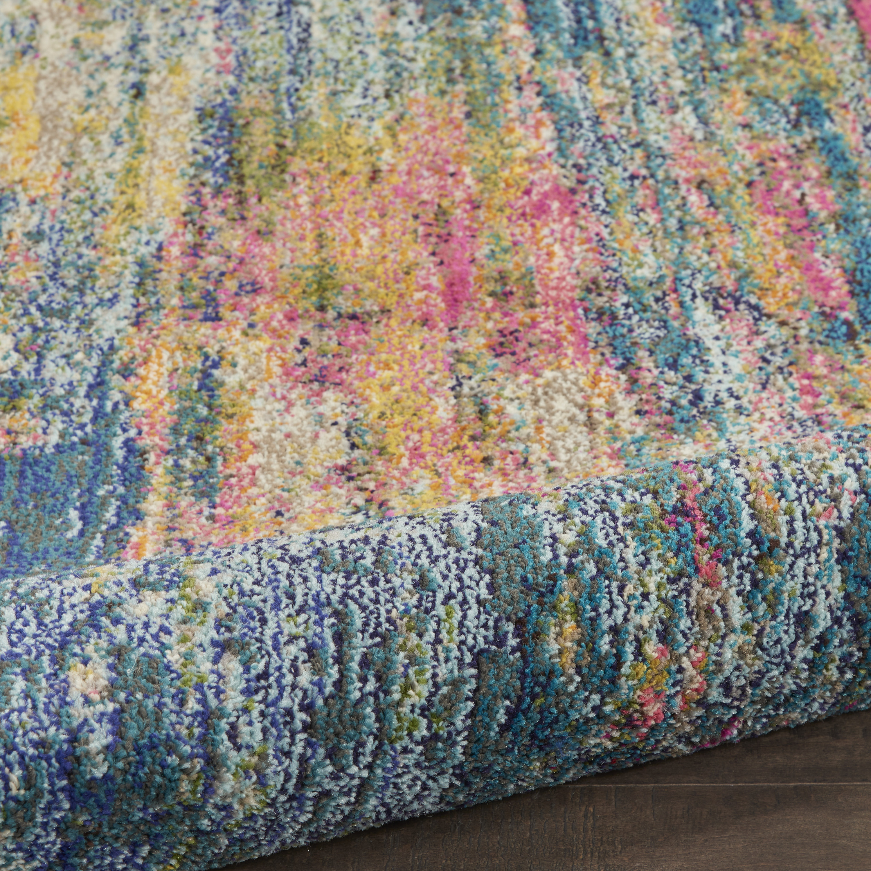 Nourison Celestial 2'2" x 10' Blue Yellow Modern & Contemporary Indoor Rug