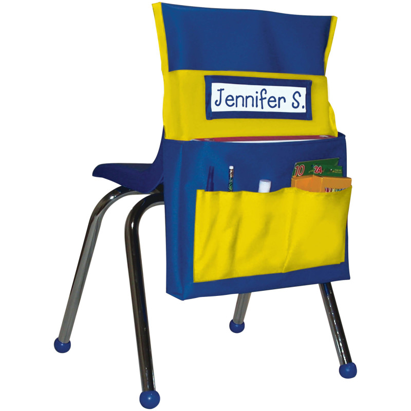 Chairback Buddy™ Pocket Chart, Blue/Yellow