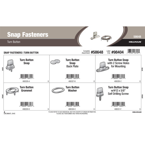 Turn Button Snap Fasteners Assortment