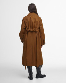 Beatrix Showerproof Trench Coat Rust Brown/Sky Dress Tartan