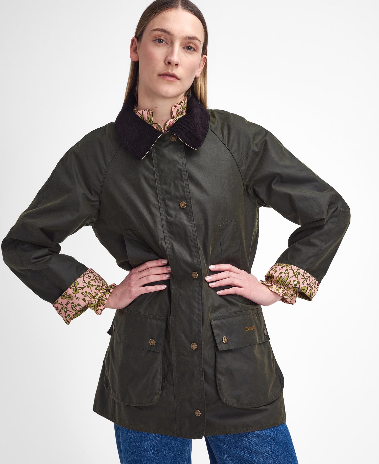 Barbour x William Morris Gallery Shelton Waxed Jacket image number 5