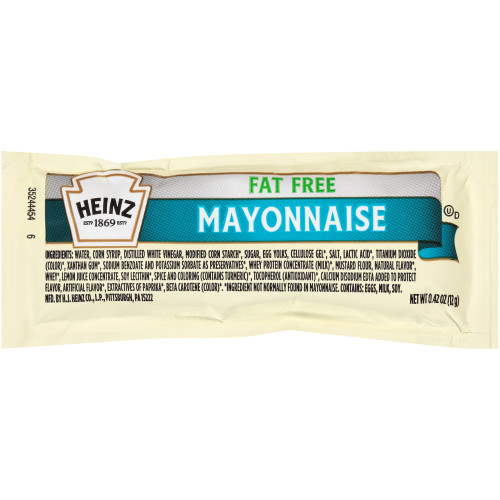 HEINZ Single Serve Fat-Free Mayonnaise, 12 gr. Packets (Pack of 200)