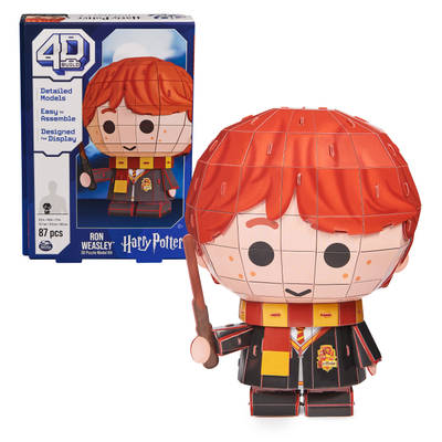 4D Build, Harry Potter Ron Weasley 3D Puzzle Model Kit 87 Pcs | Harry Potter Gifts Desk Decor | Building Toys | 3D Puzzles for Adults & Teens 12+