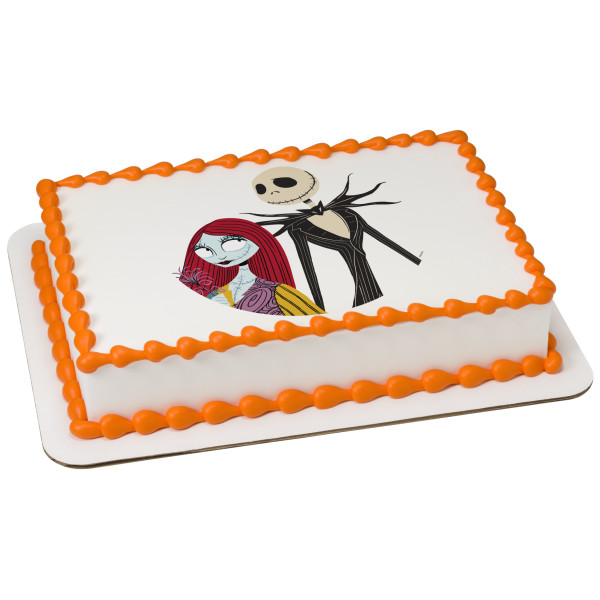 Disney Tim Burton's The Nightmare Before Christmas Jack Skellington & Sally PhotoCake® Edible Image®