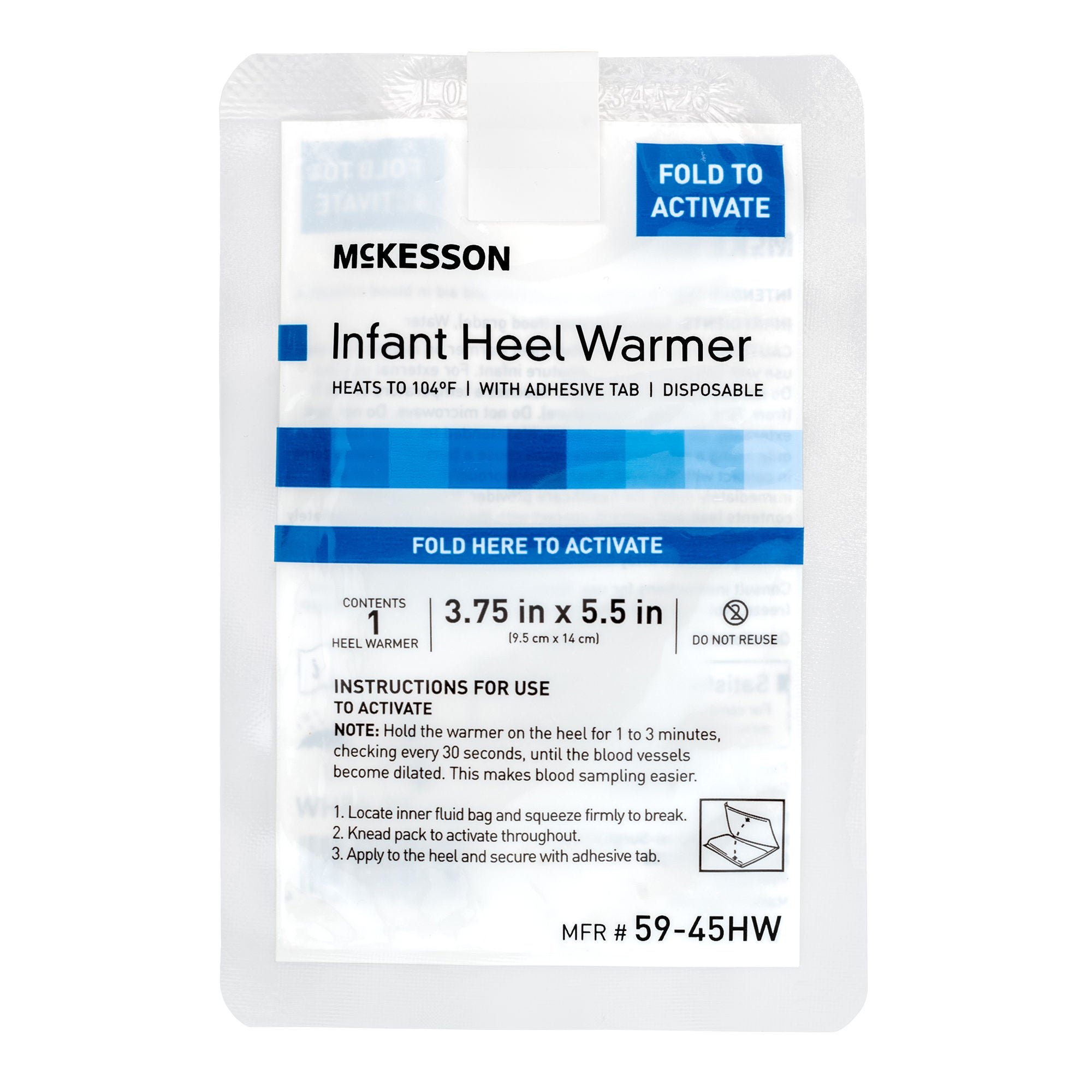 McKesson Infant Heel Warmer, 3.75 x 5.5 Inch
