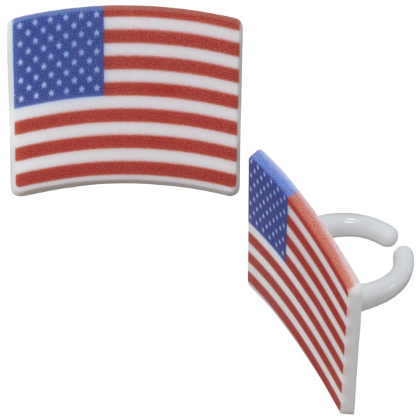 American Flag Cupcake Rings