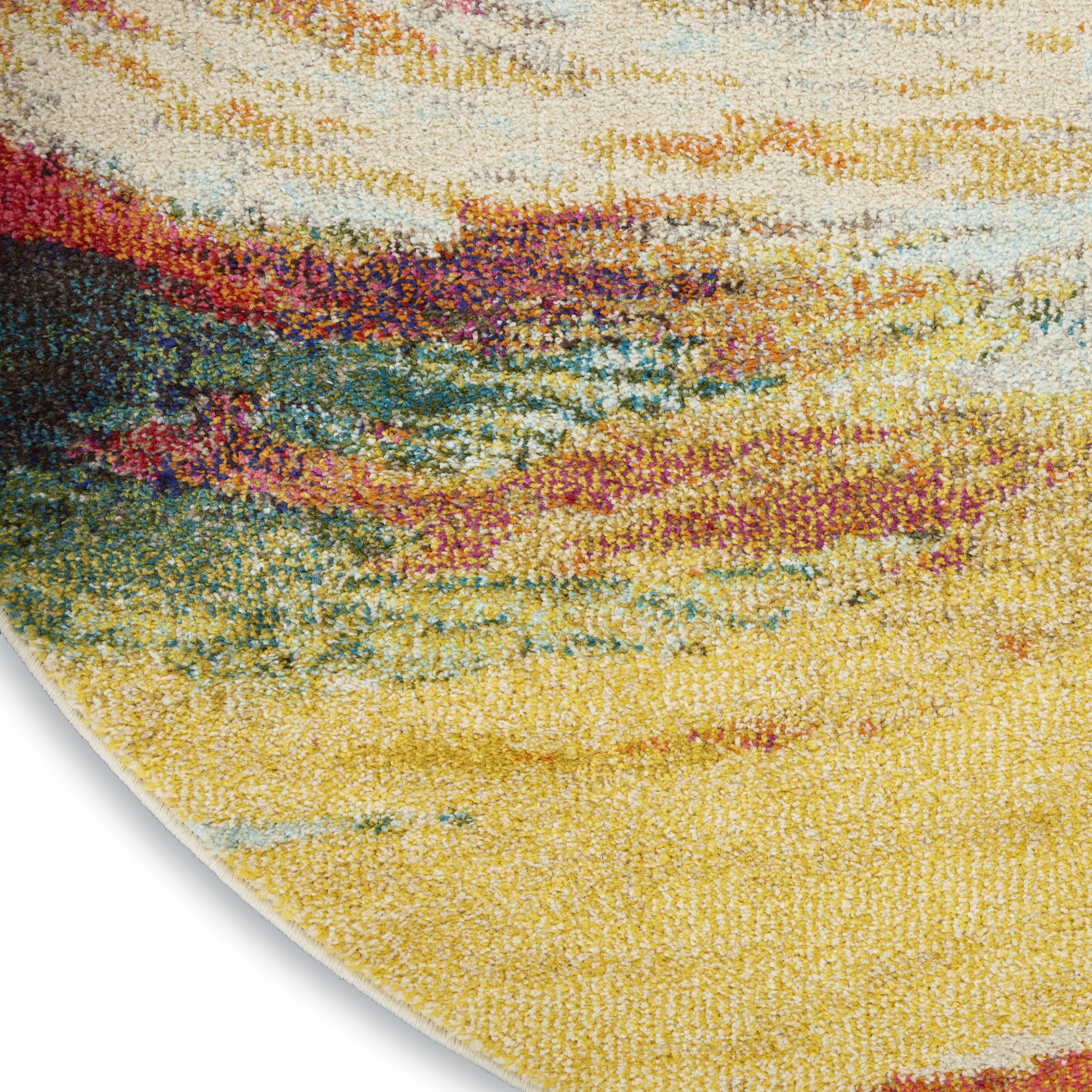 Nourison Celestial 4' x Round Wave Modern Indoor Rug