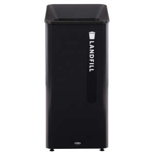 Rubbermaid Commercial, Sustain, Landfill, 23 gal, Powder-coated Steel, Black, Rectangle, Receptacle