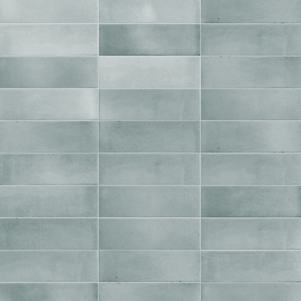 Coco Glossy Blue Grass 2 in. x 5-7/8 in. Porcelain Wall Tile