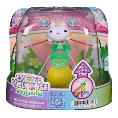DreamWorks Gabby's Dollhouse Fairylandia Cakey Cat Flutter-rriffic Fairy Ring with Flapping Wings, Wearable Pretend Play Toys and Doll House Accessory for Kids, Ages 3+