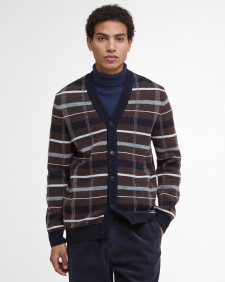 Kane Tartan Cardigan Dark Oak