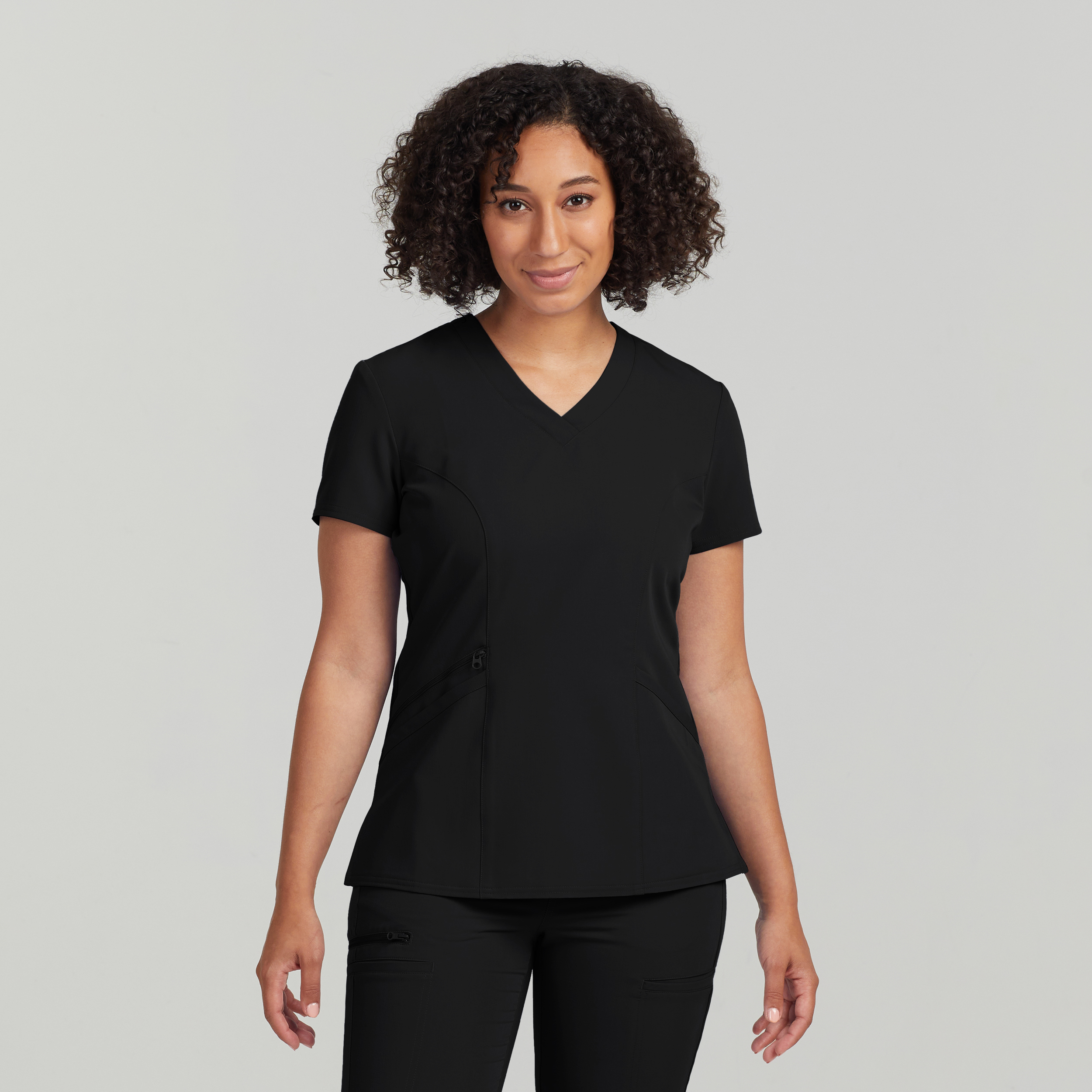 White Cross V&#45;Tess Women&#39;s 3&#45;Pocket V&#45;Neck Scrub Top-White Cross