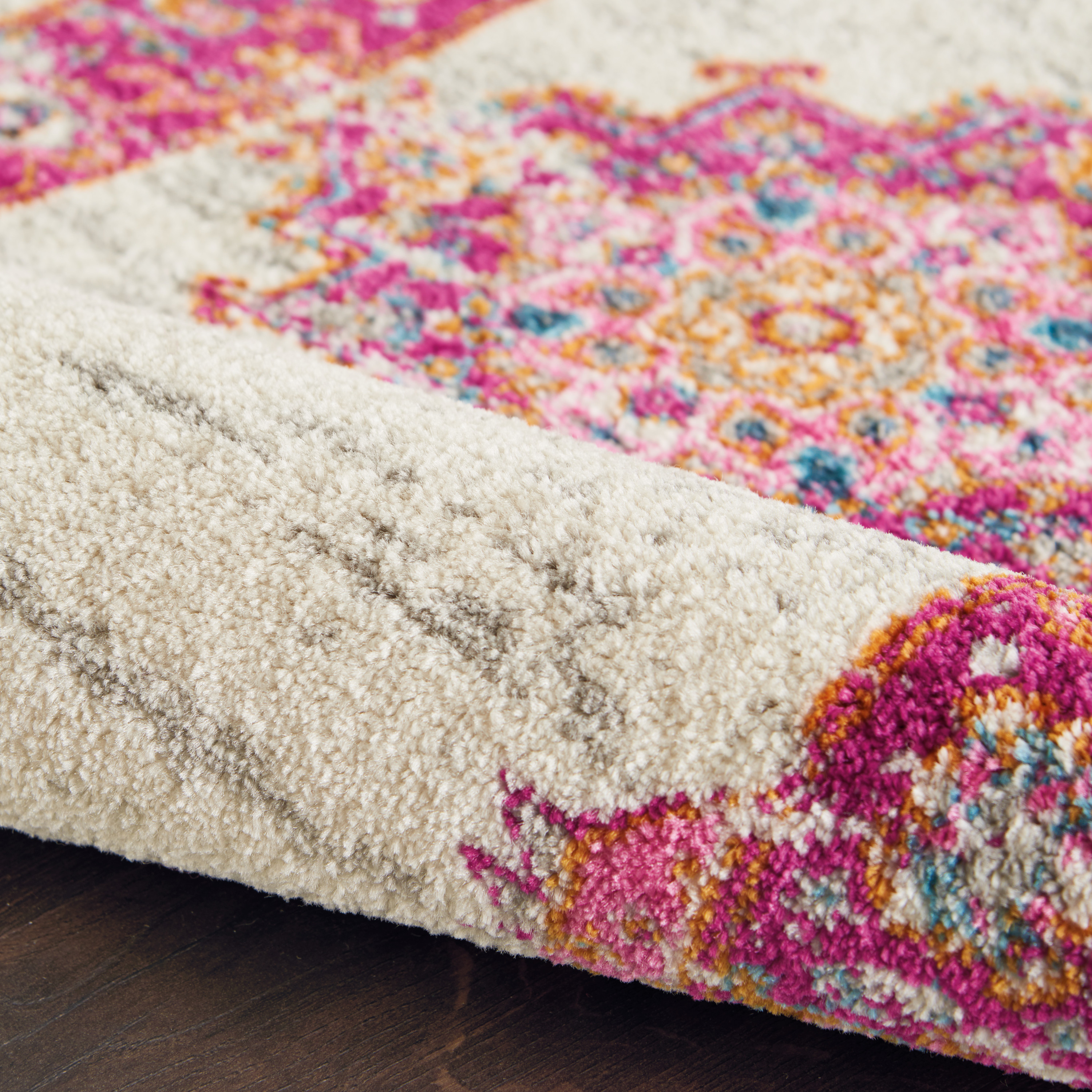 Nourison Passion 12' x 18' Ivory Fuchsia Bohemian Indoor Rug