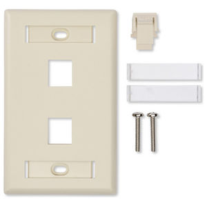 KeyConnect® Faceplate, Flush Mount, 6-Port, Almond