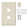 KeyConnect® Faceplate, Flush Mount, 6-Port, Almond