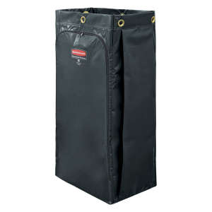 Rubbermaid Commercial, 34 Gal Executive Vinyl Bag for High Capacity Janitorial Cleaning Carts, Black
