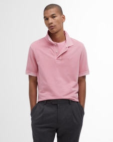 Washed-Out Sports Polo Shirt Pink Salt