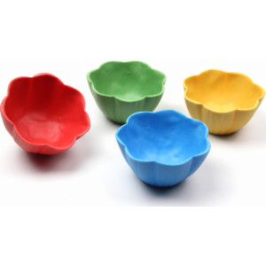 Flower Bowls, Multicolor Stone Mix, Set of 4