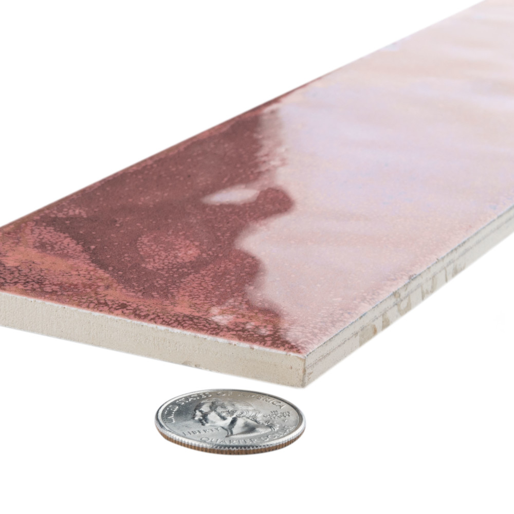 Luca Garnet with Antimicrobial Glaze 3-1/8 in. x 12-3/8 in. Ceramic Wall Tile