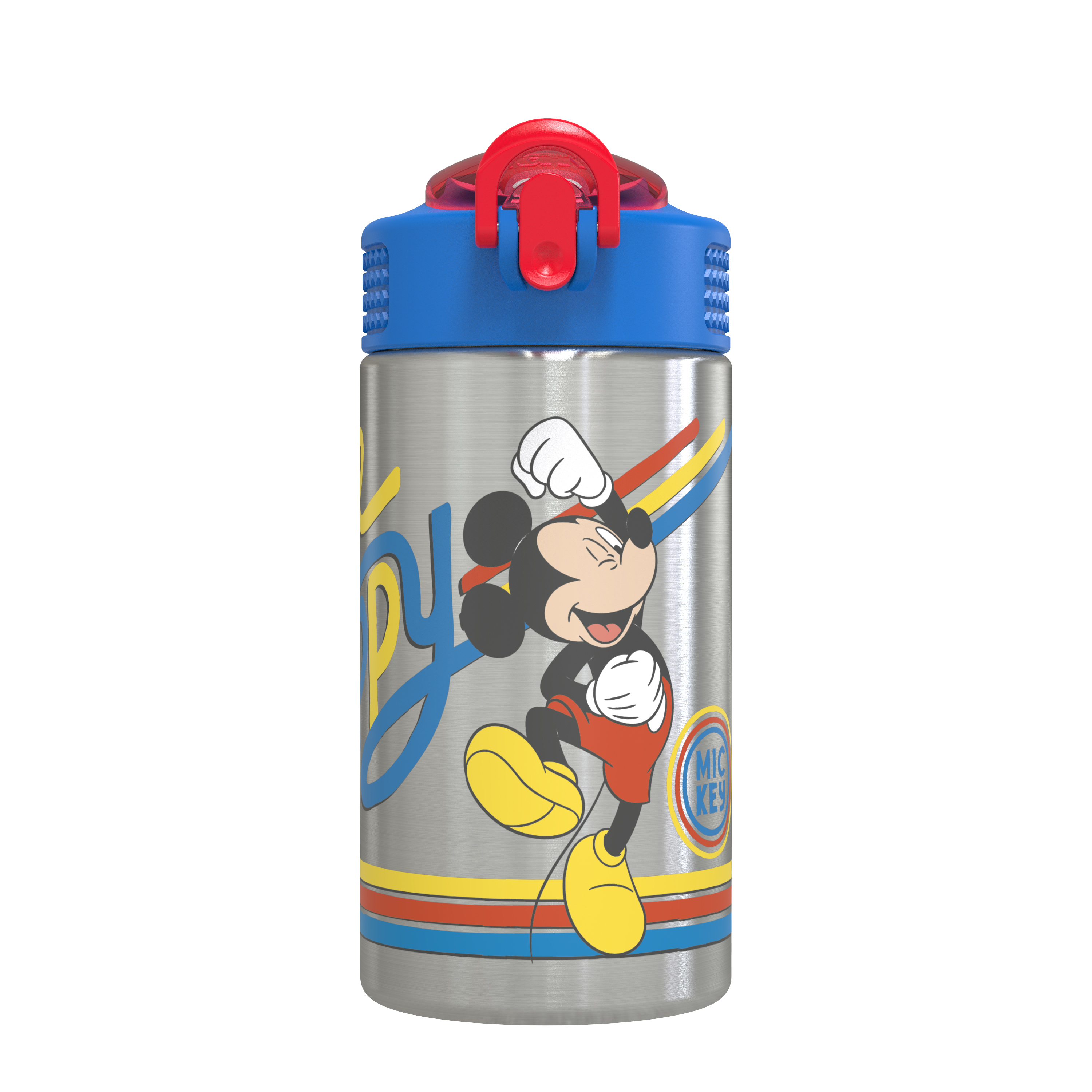 Disney 15.5 ounce Stainless Steel Water Bottle with Carrying Loop and Screw-on Lid, Mickey Mouse slideshow image 1 Disney 15.5 ounce Stainless Steel Water Bottle with Carrying Loop and Screw-on Lid, Mickey Mouse slideshow image 1