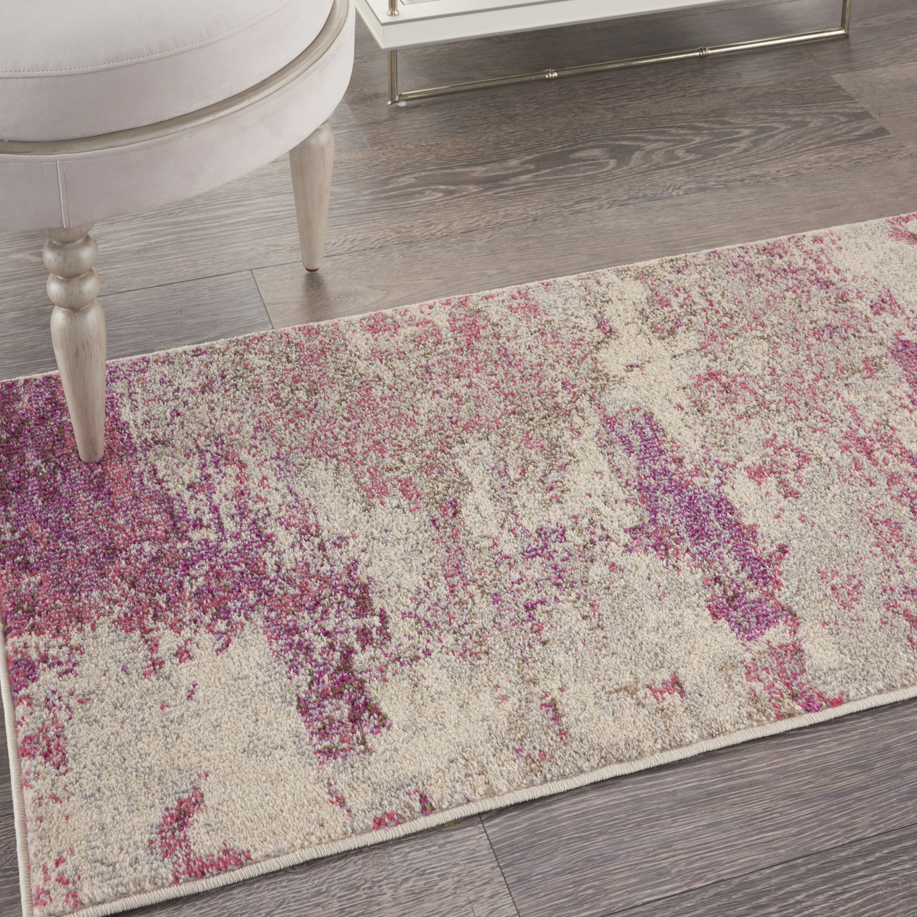 Nourison Celestial 2'2" x 3'9" Ivory Pink Modern Indoor Rug