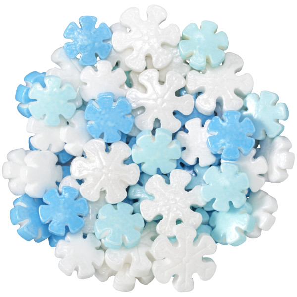 Snowflakes Shapes - Red 3 Free Sugar Candy Decorations