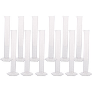 Polypropylene Measuring Cylinder, Hexagonal Base, 100ml, Pack of 12