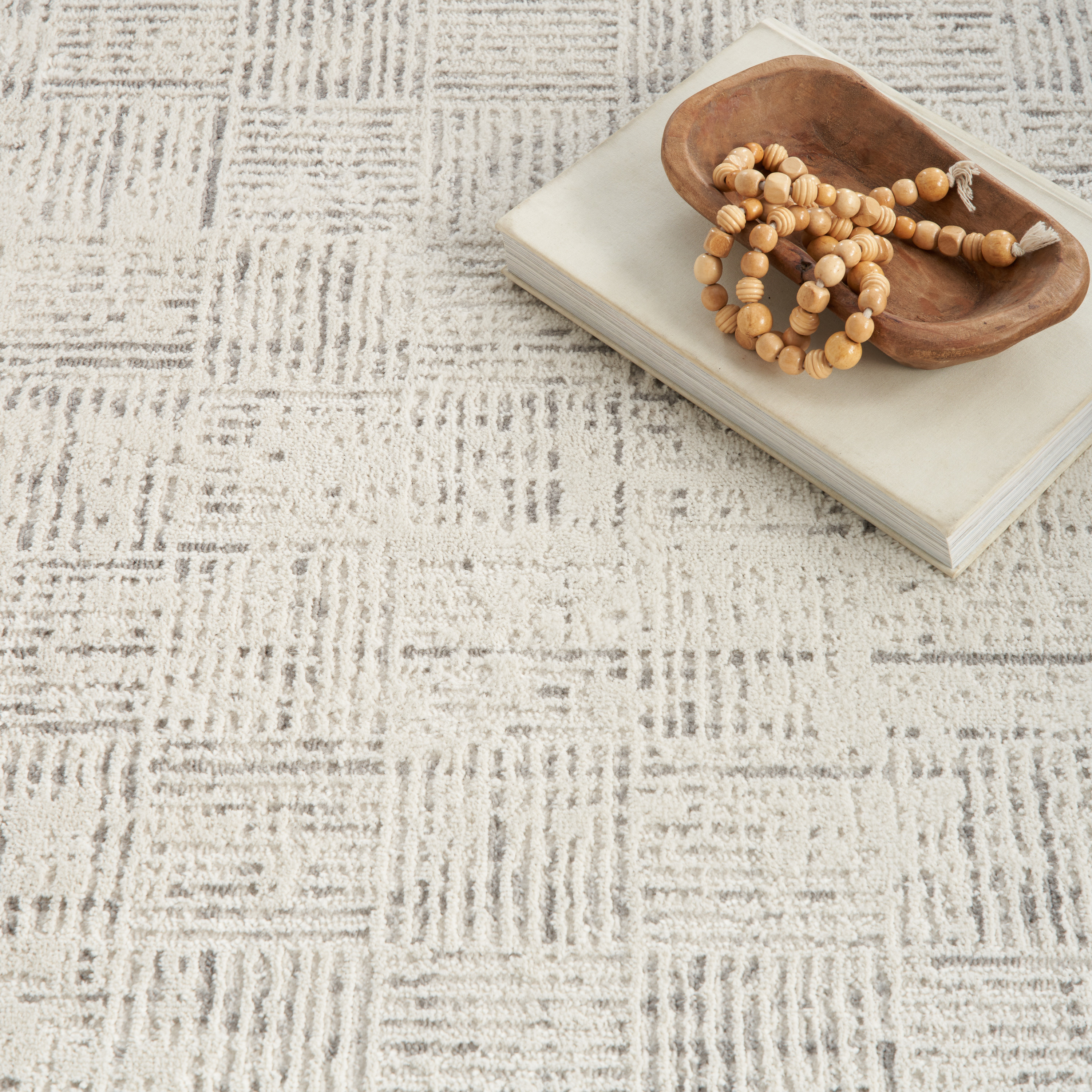 Nourison Elation 5' x 8' Oval Ivory Grey Modern Indoor Rug