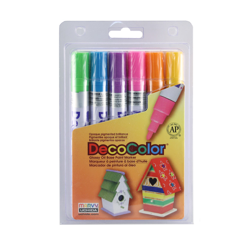 DecoColor® Paint Markers, Broad Tip, 300-S, Retro Colors, Set of 6