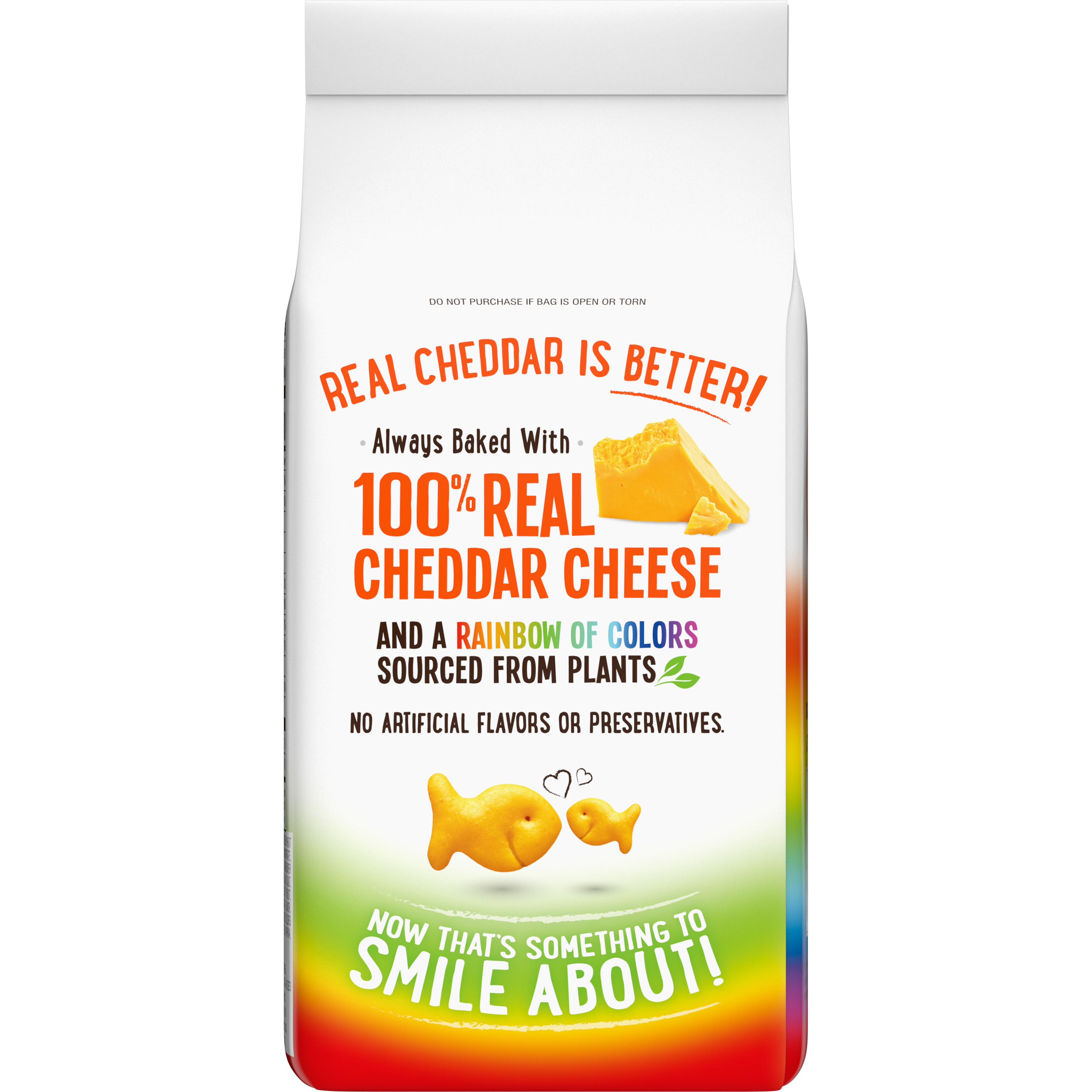 Goldfish® Colors Cheddar Baked with Whole Grain, 6.6 oz, bag - Back Image