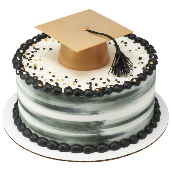Gold Smooth Grad Hat Layon