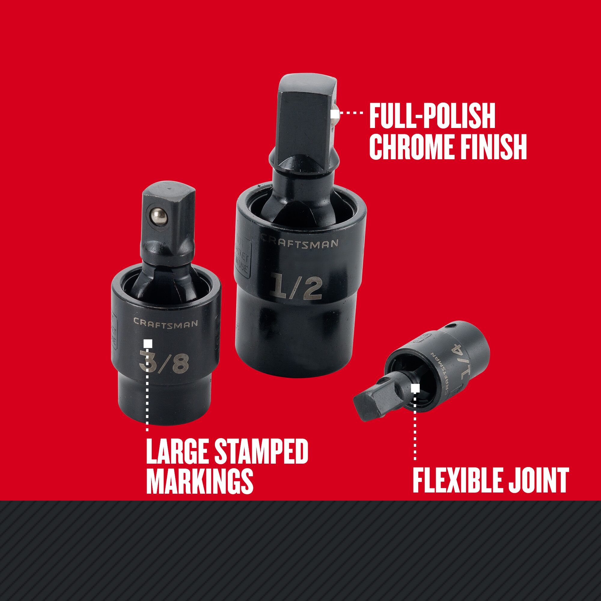 Graphic of CRAFTSMAN Sockets: Impact highlighting product features